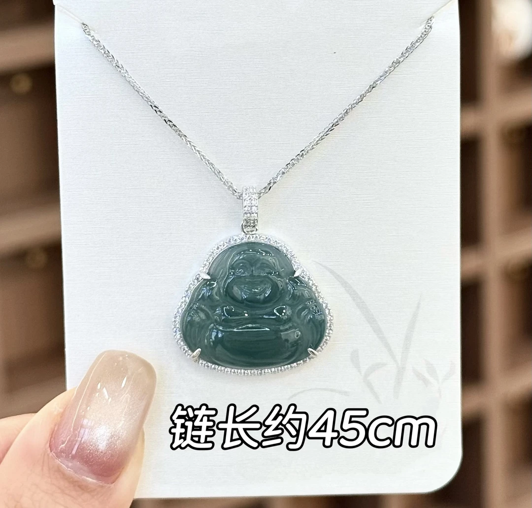 坠链均925银仿水晶 XL-334中式经典大肚弥勒佛轻奢高级感项链