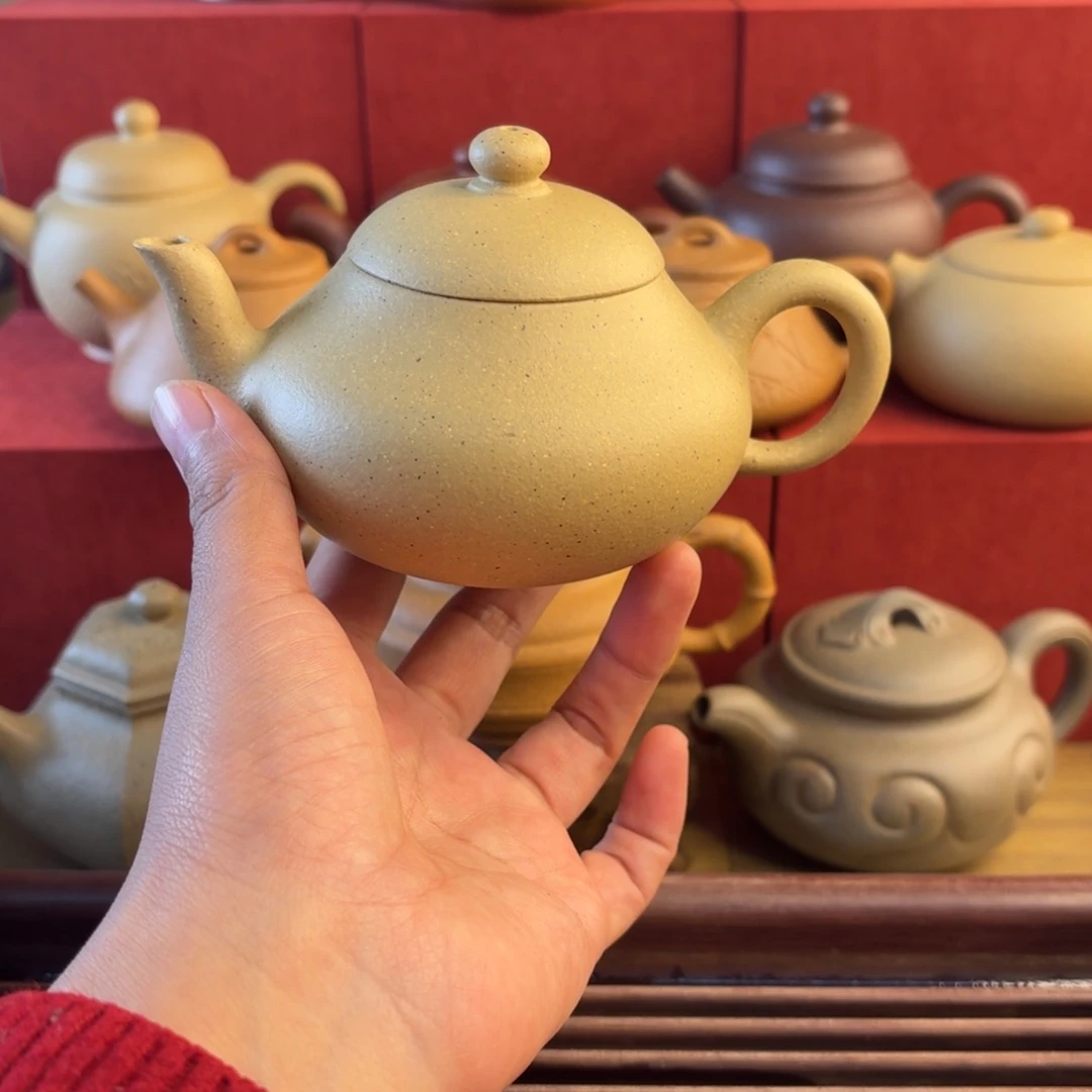 本山绿泥茶壶孤品四号井本绿半手微微瑕