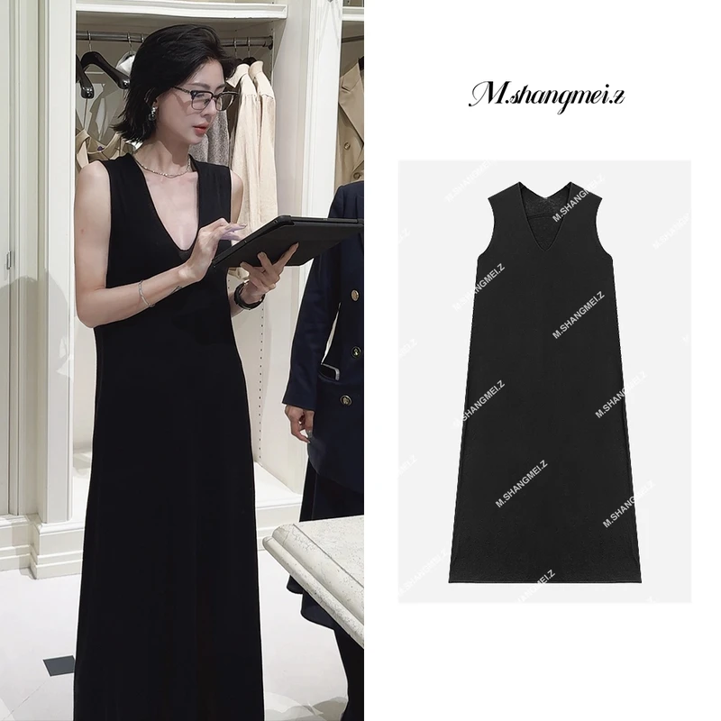 M.SHANGMEI.Z/沐熙【梦境】美大哥气质网红V领针织连衣裙X05M1903