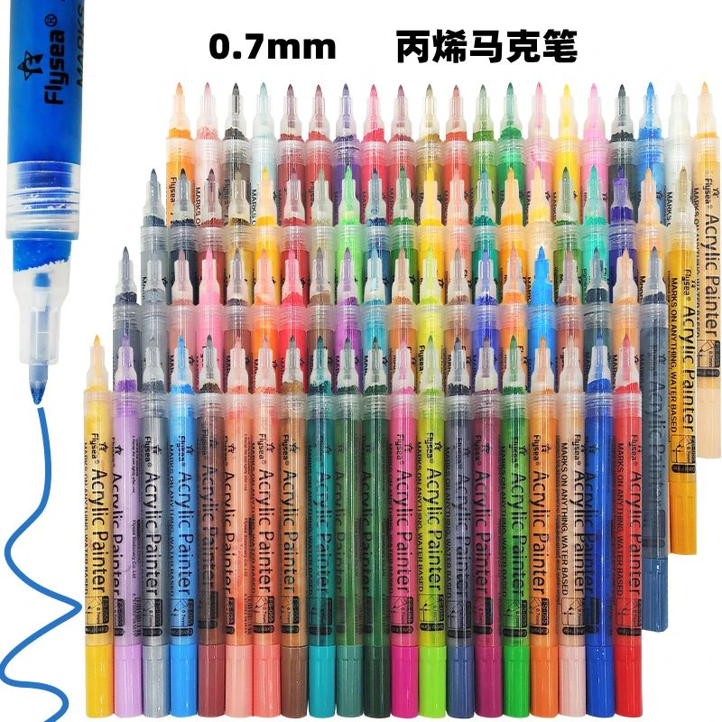 丙烯马克笔人体彩绘笔勾线笔动漫水彩笔细头美甲画笔卡