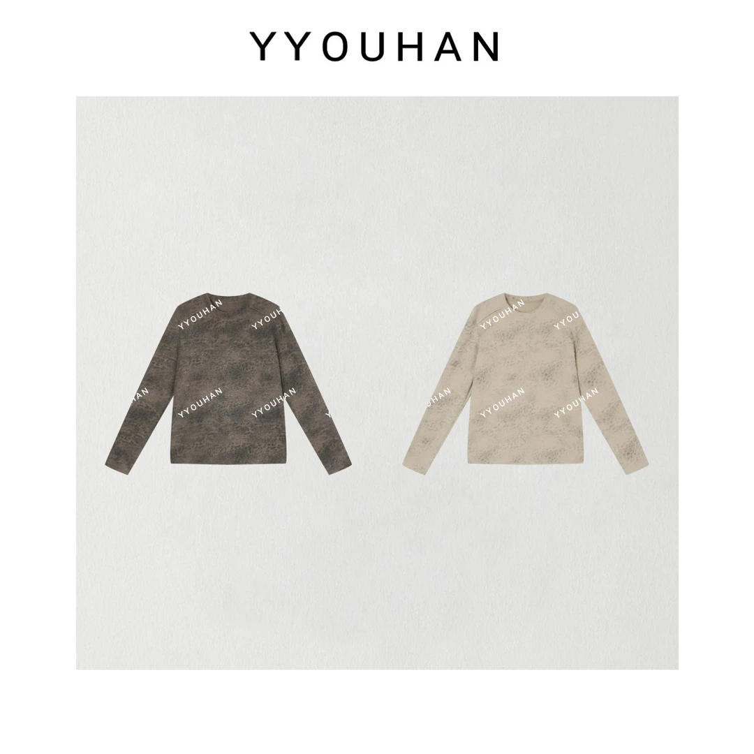 月月 2025秋冬新款反向设计起球风套头毛衣长袖针织衫 2511C7638