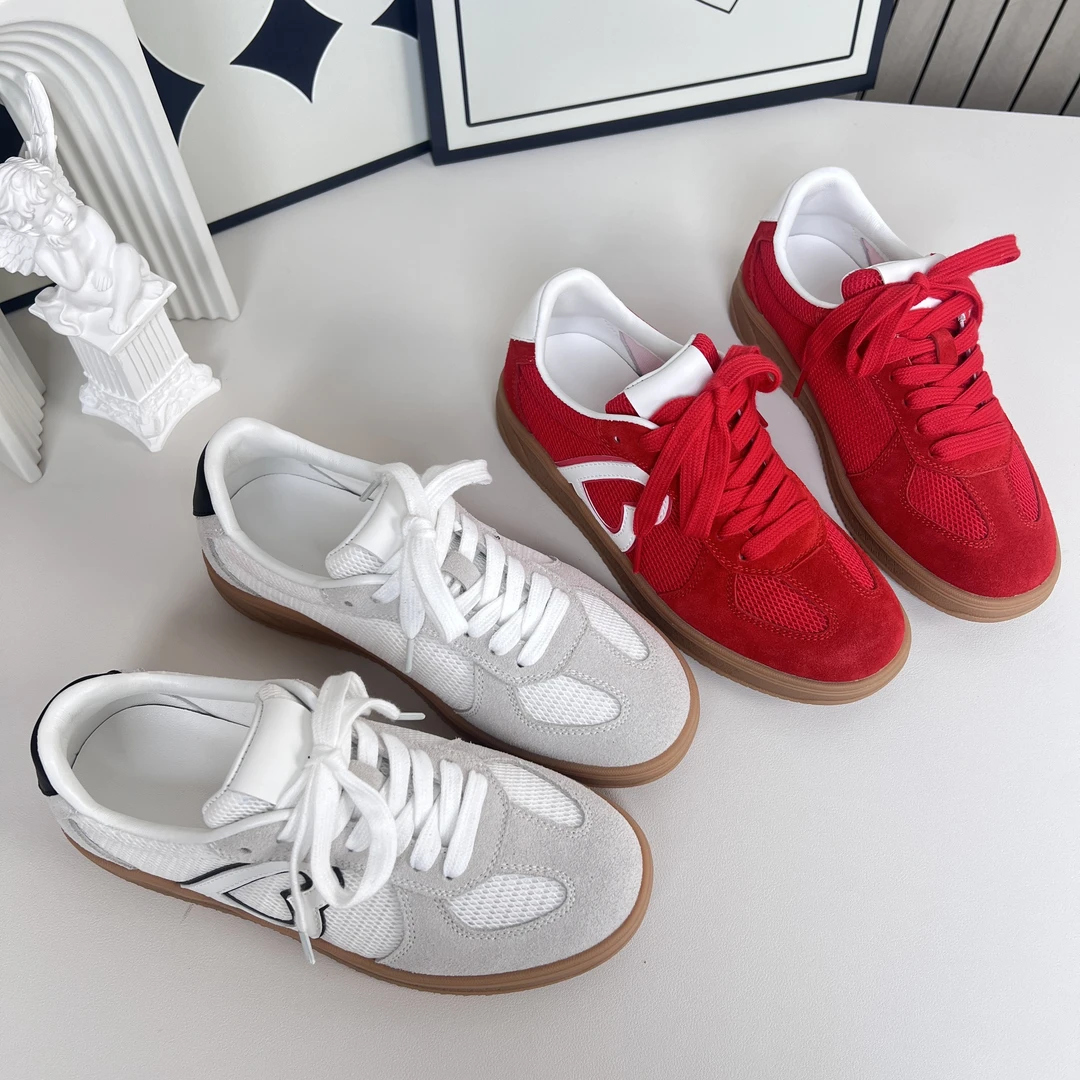 时代品牌跟高3CM新款百搭厚底休闲鞋女鞋德训鞋M20087