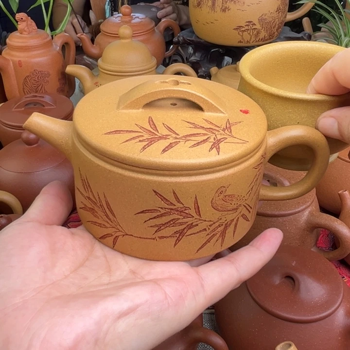 原矿黄金段刻绘明式汉瓦精工半手240c c