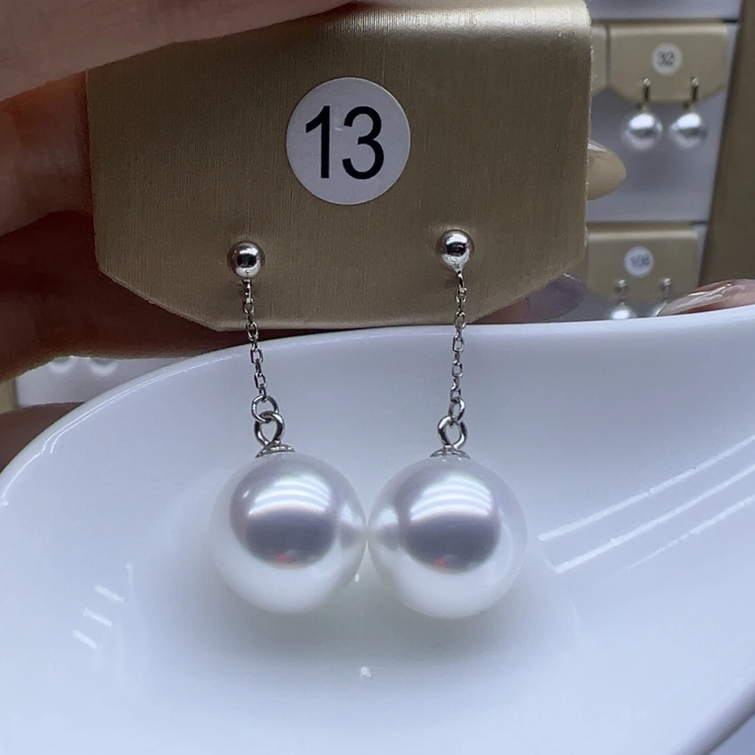 银S925镶嵌淡水珍珠耳饰