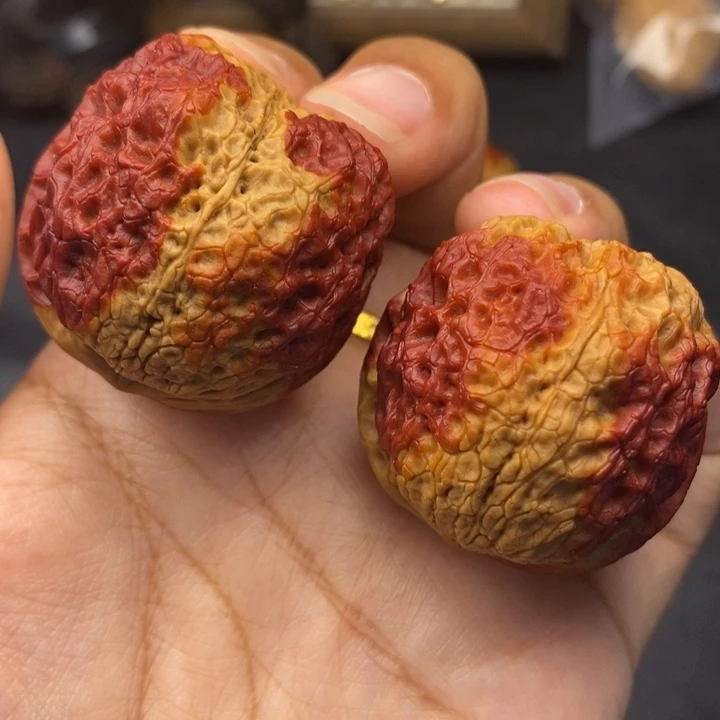 把件文玩核桃41尺牡丹绣球