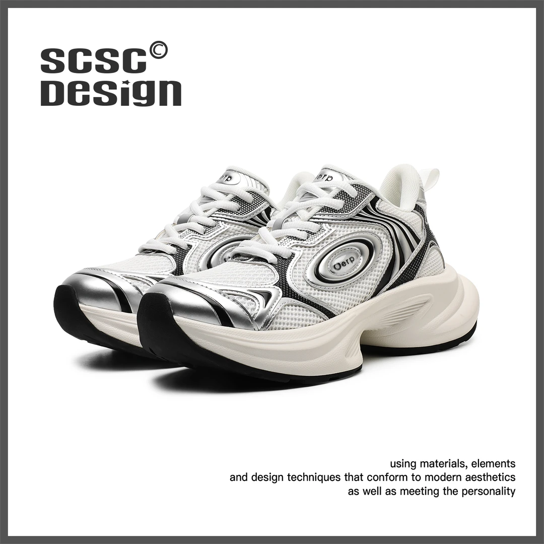 潮流网面复古飞碟老爹鞋跑步鞋情侣增高运动鞋透气显腿长休闲鞋