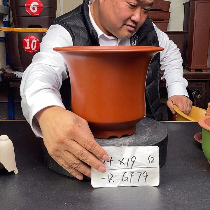 紫砂花盆货号一只GF79