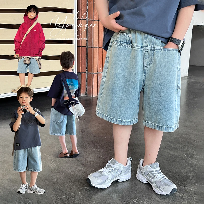 在仓【蓝牛】源源家童装男童夏季牛仔裤儿童五分裤2025男孩裤子夏5