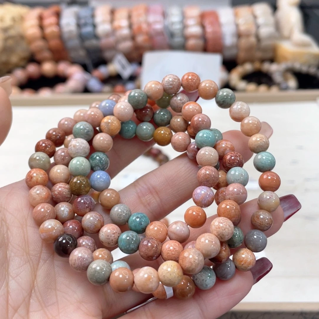 硅化珊瑚（珊瑚玉）手链未镶嵌雪141