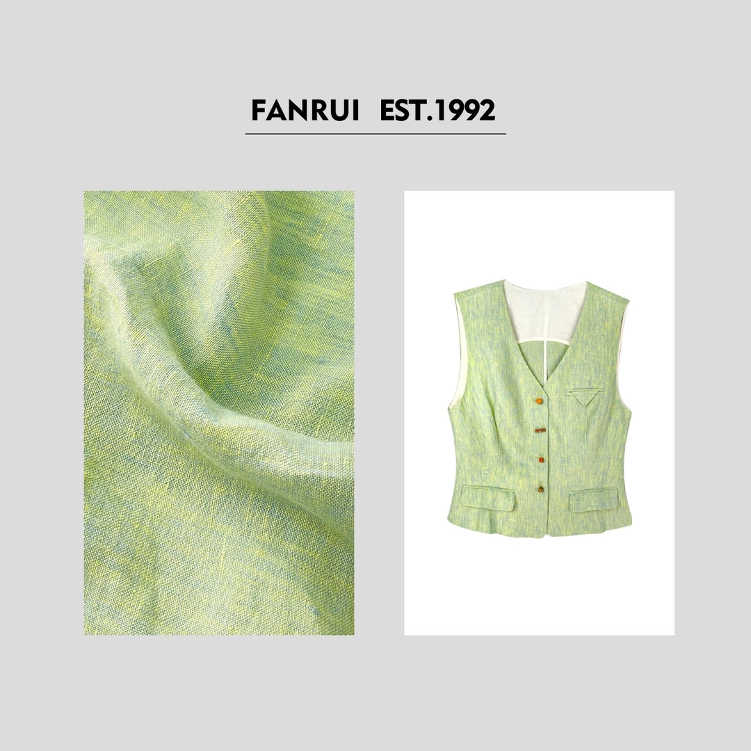 FANRUI/泛芮「夕沐暖阳」100亚麻简约百搭设计感无袖马甲B15889