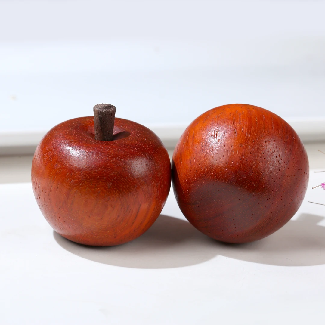 H【麦子家族年货节】红花梨苹果木雕雕刻件手工制品 D0667