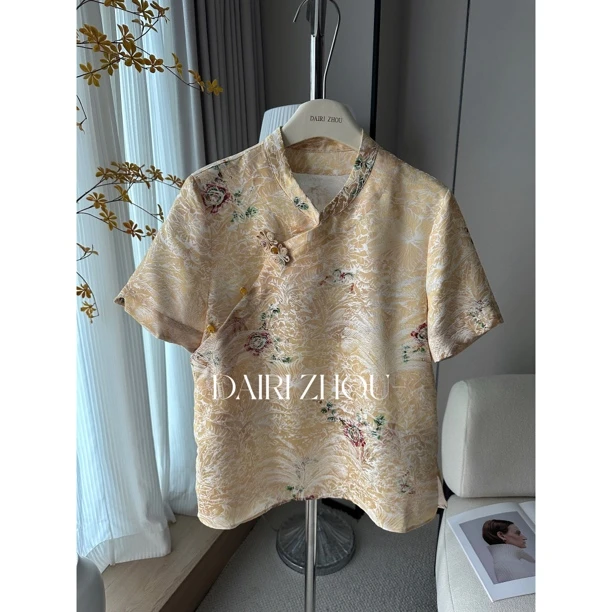 DAIRI   ZHOU▪️内心的低语   58桑蚕丝新中式设计感上衣优雅贵气