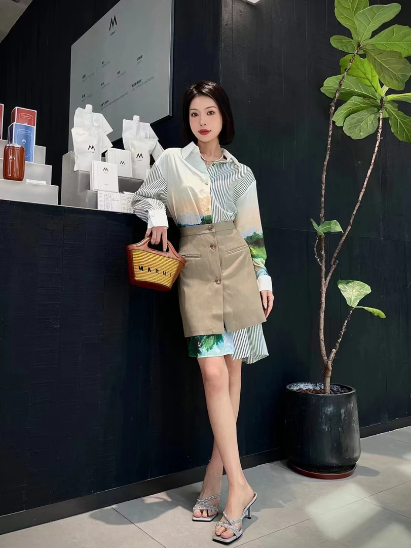 【2025春款】印花衬衫裙