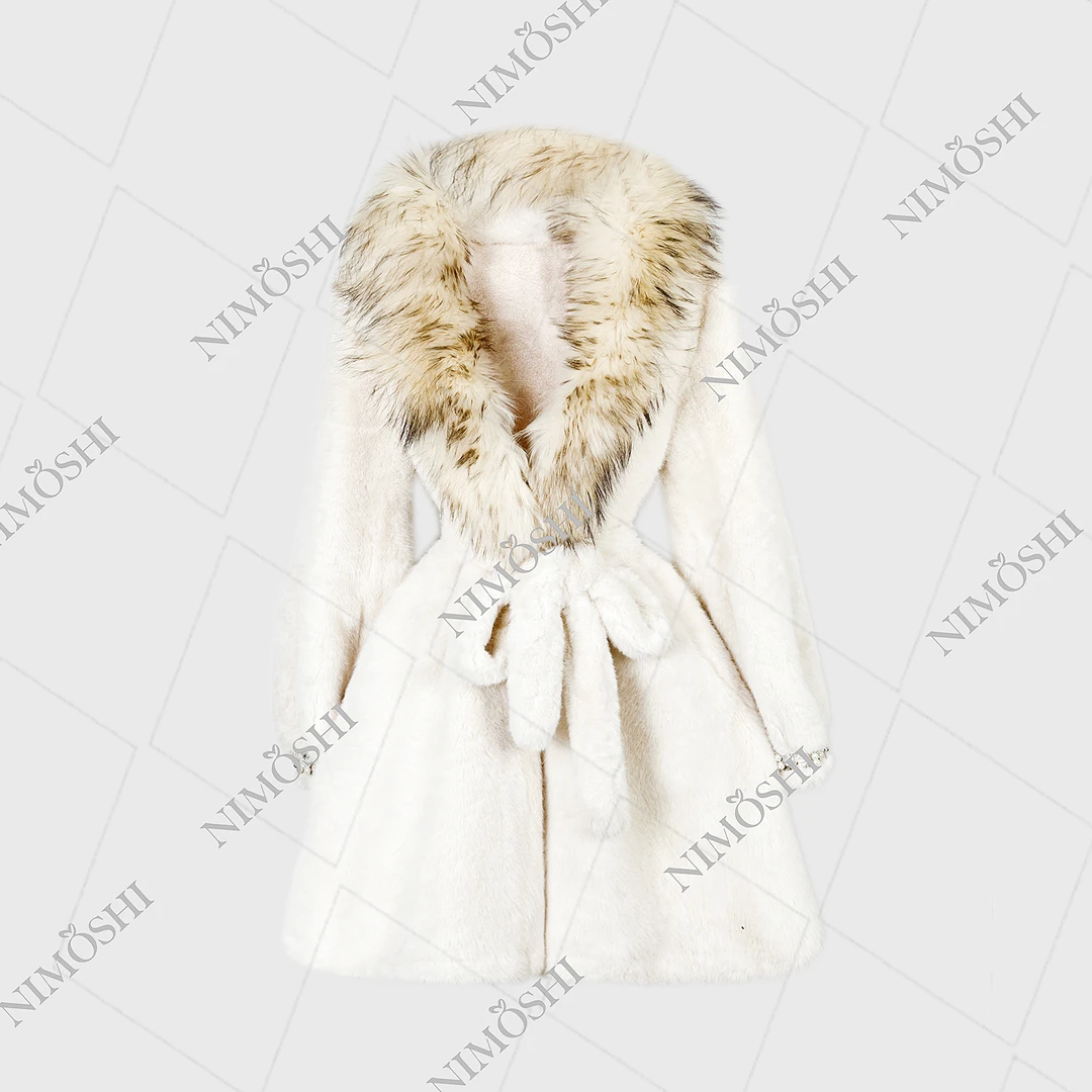 【夏夏专属】韩系渐变挑染高级感中长款毛外套女休闲百搭L5196