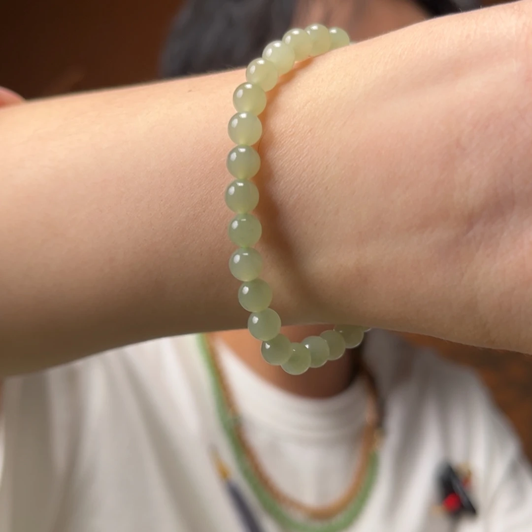 手串未镶嵌和田玉高冰晴水6mm75