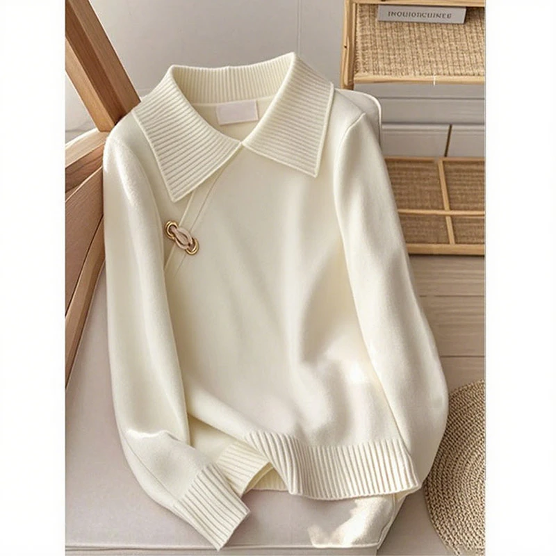 新中式国风高级感洋气时尚百搭针织衫女装秋季韩系chic慵懒风毛衣