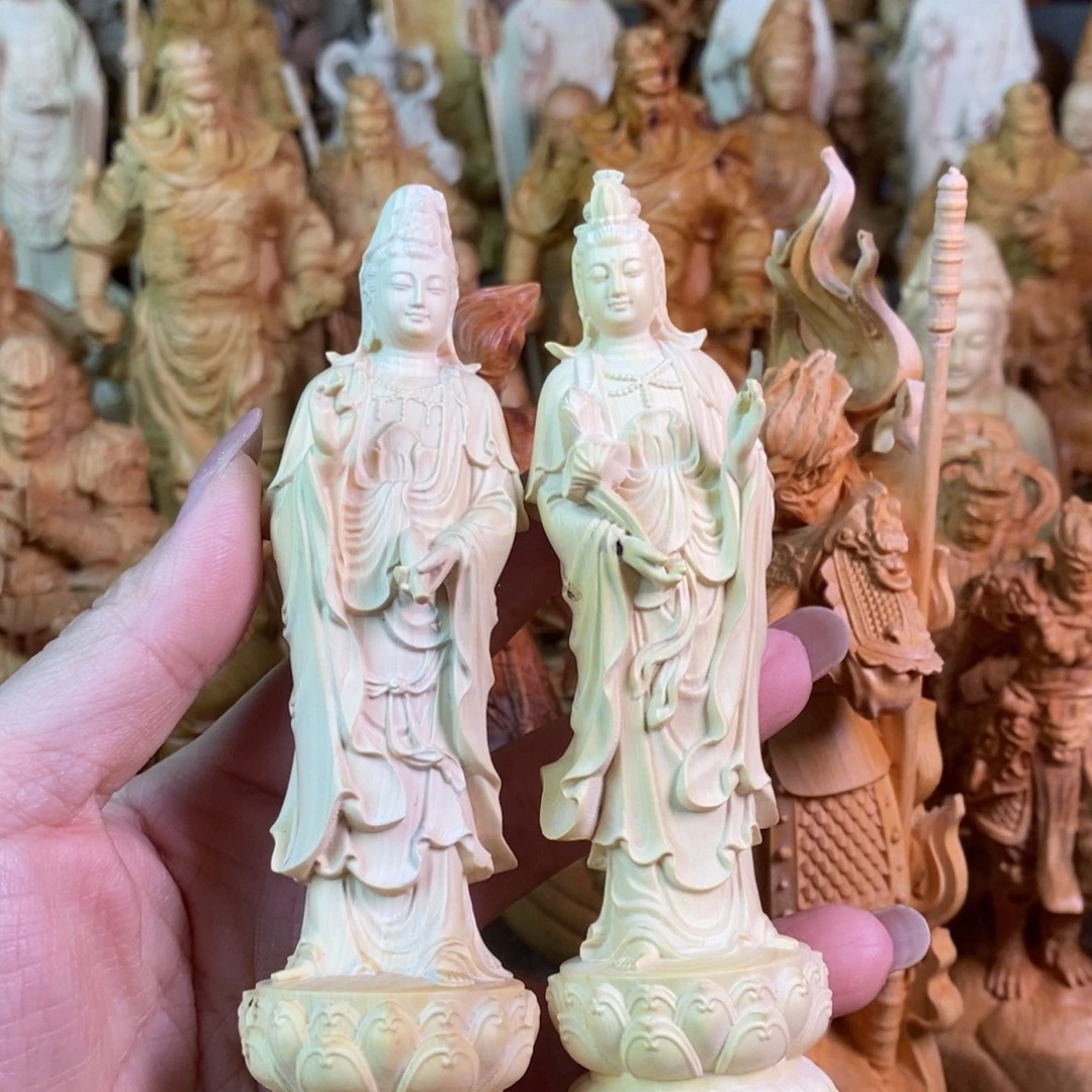 木黄杨微瑕12.5大势至观音，滴水观音