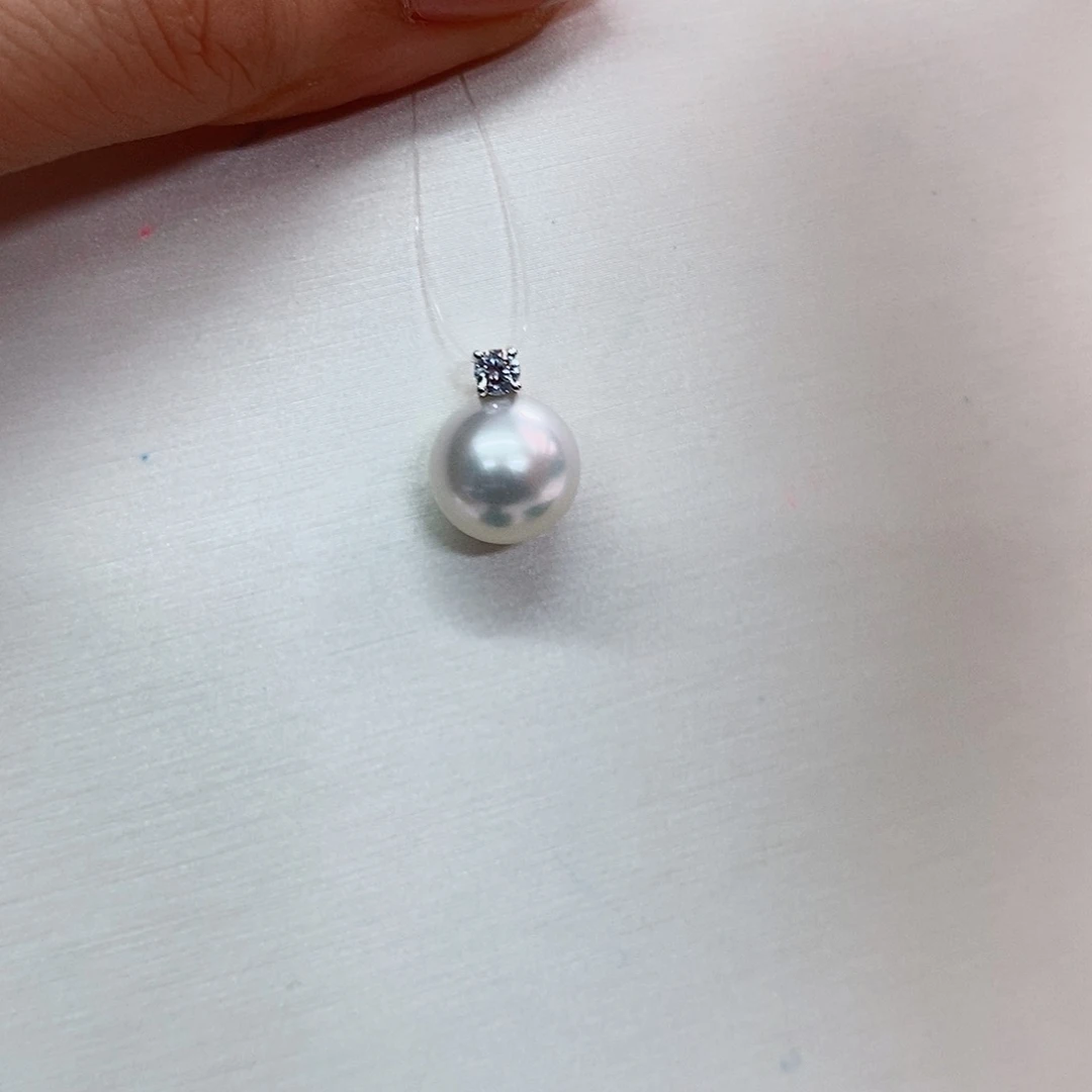 吊坠(不含链)18K金镶嵌海水珍珠10-11