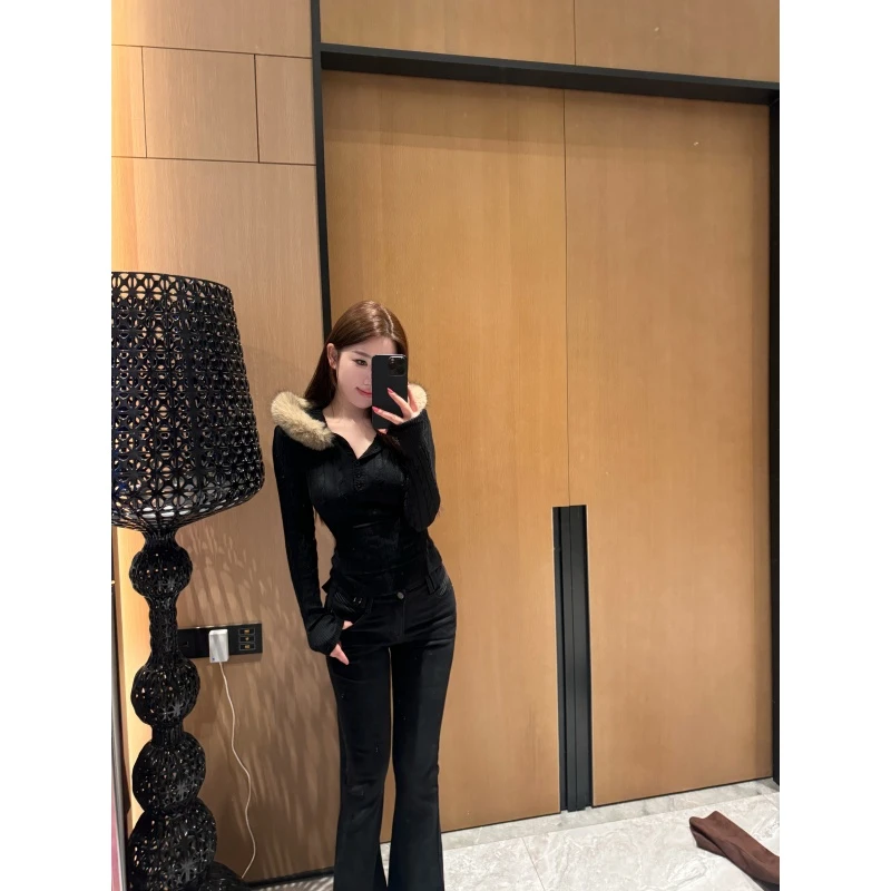 一只雪雪【必留神裤】新款初秋气质韩女时尚丰胯显瘦牛仔微喇裤