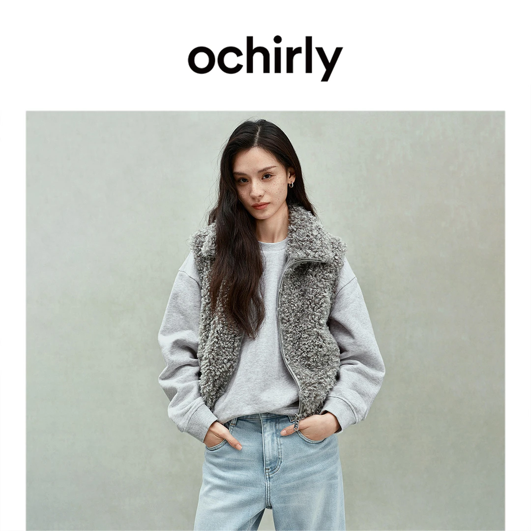 ochirly欧时力 轻盈环保马甲外套女拉链两穿领2025春季新品
