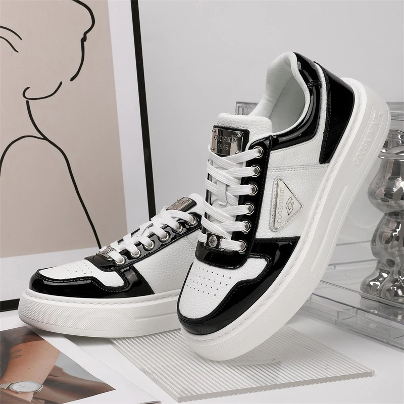 四季秋季白色百搭时尚休闲男士柔软舒适潮鞋学生厚底低帮脚感男鞋