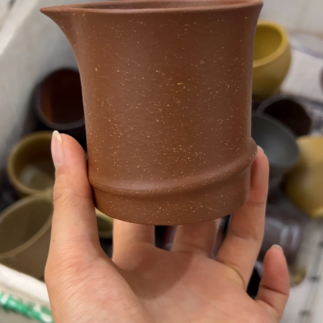 紫砂红降坡公道杯微瑕不退不换