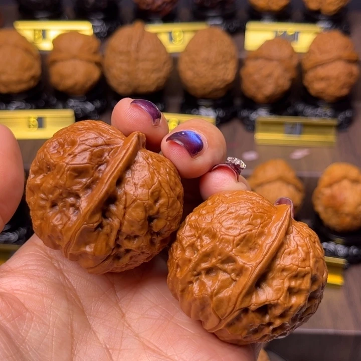 半***醒文玩核桃把件玄武金蟾43尺