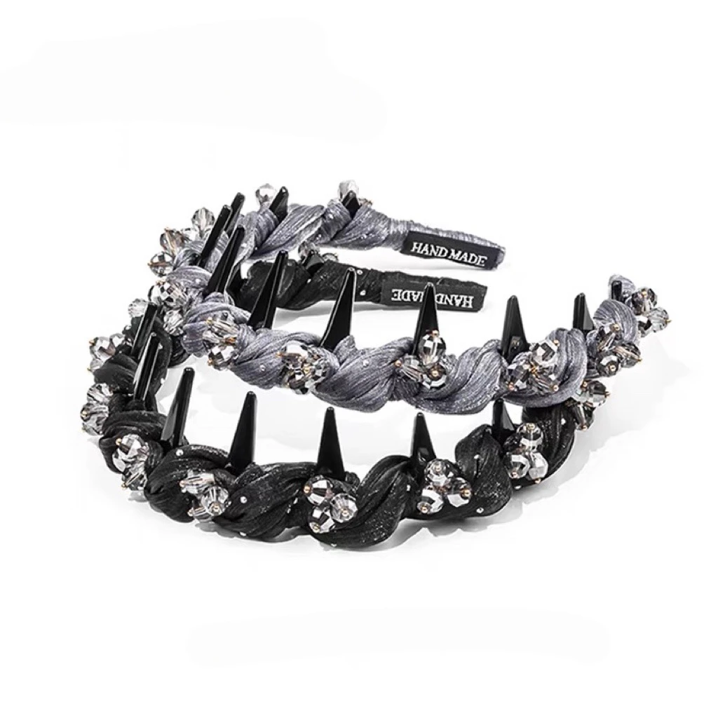 【阿敲】A1716~巴黎王妃精致水晶波浪发箍女前额刘海碎发-麦穗头饰