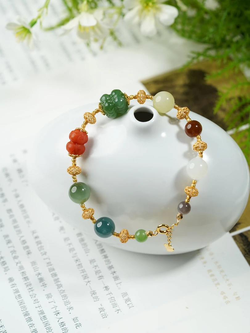 【小涵专属】S925和田玉多宝手链 5-11mm/18+2cm