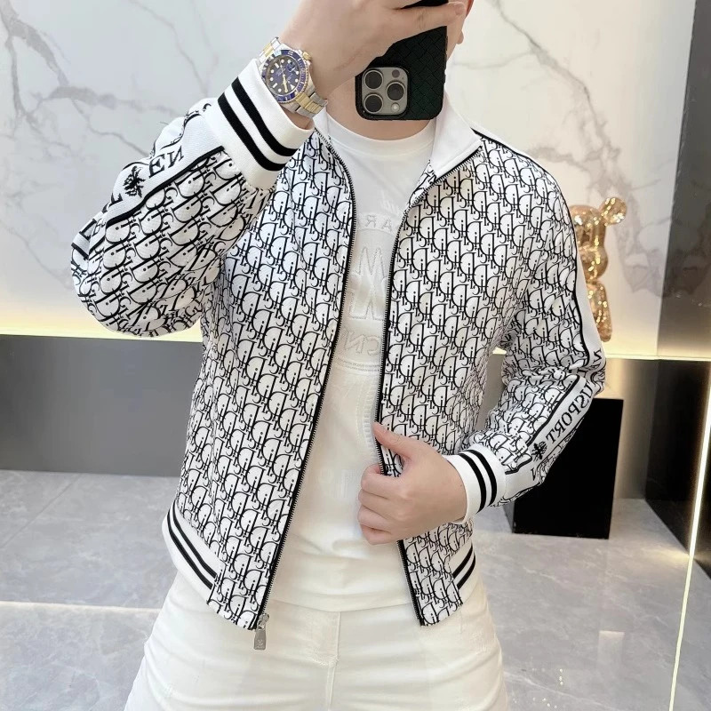 2025春夏新品男士时尚立领夹克印花修身帅气短款外套男装潮95001