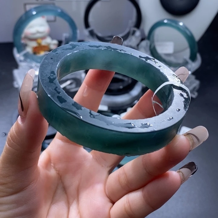 定制翡翠未镶嵌深潭绿宽方56