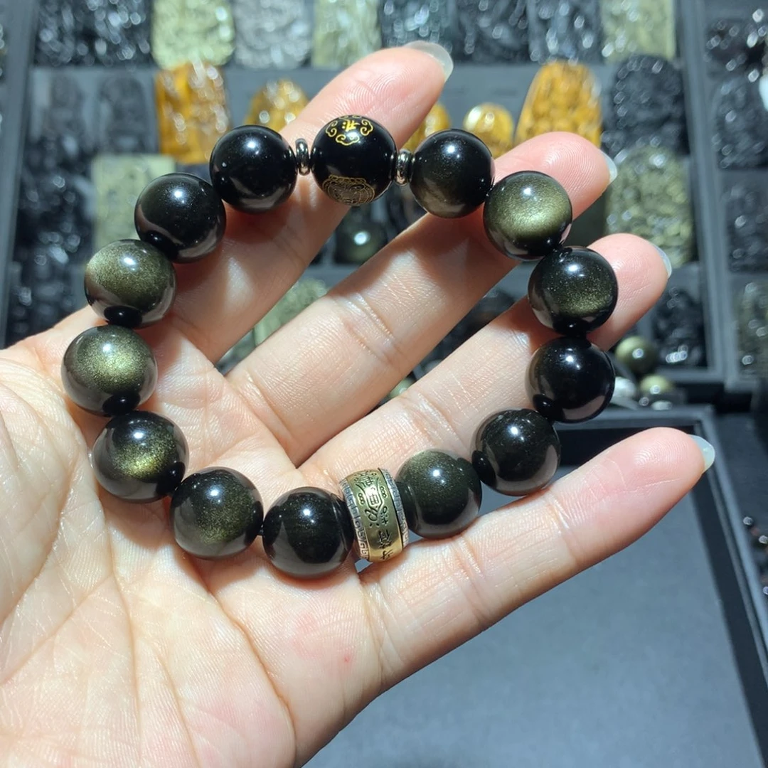 黑曜岩手链未镶嵌莎***a