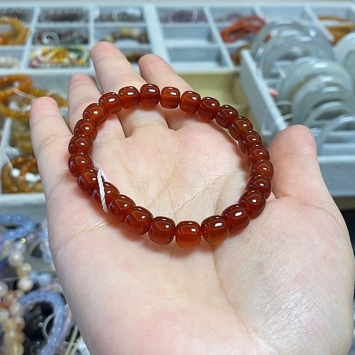 玛瑙/玉髓手串未镶嵌橘*呀