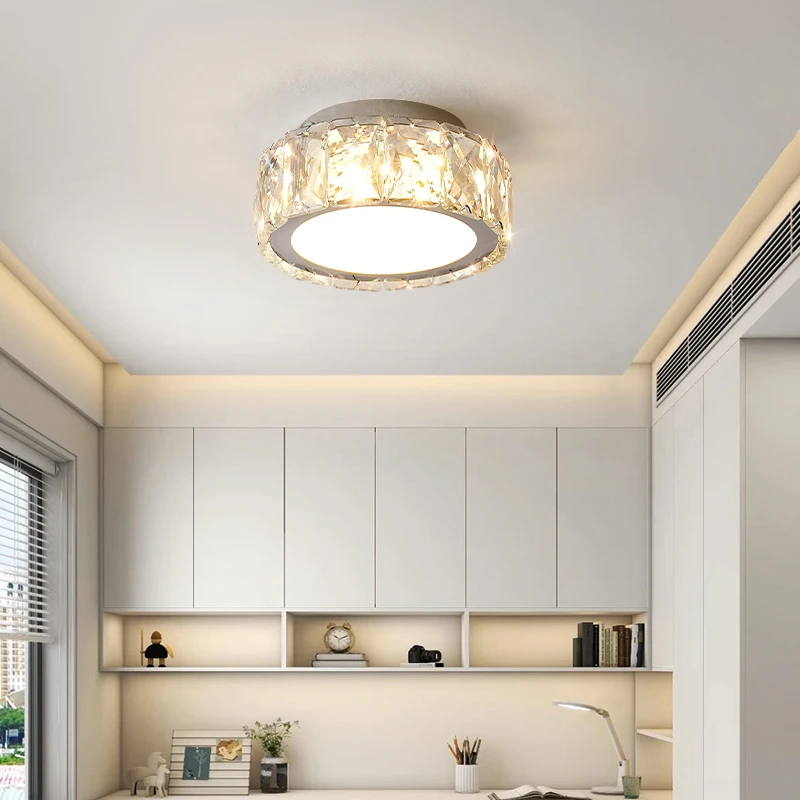 新款简约玄关灯轻奢过道走廊灯高级感入户现代大气水晶吸顶灯北欧