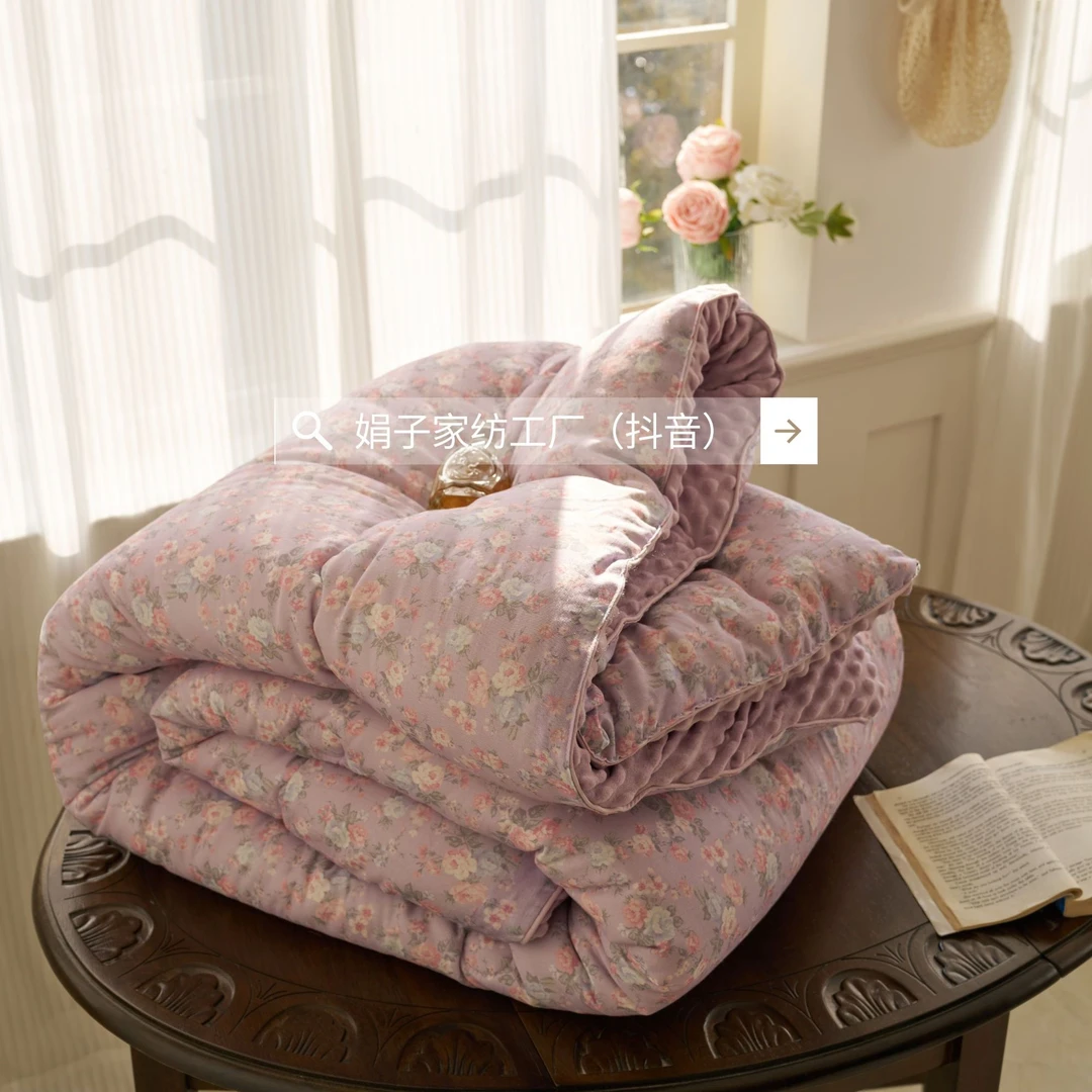 1自产自销：全棉双层纱豆豆绒被子加厚被芯冬被春秋高克重大豆被XC