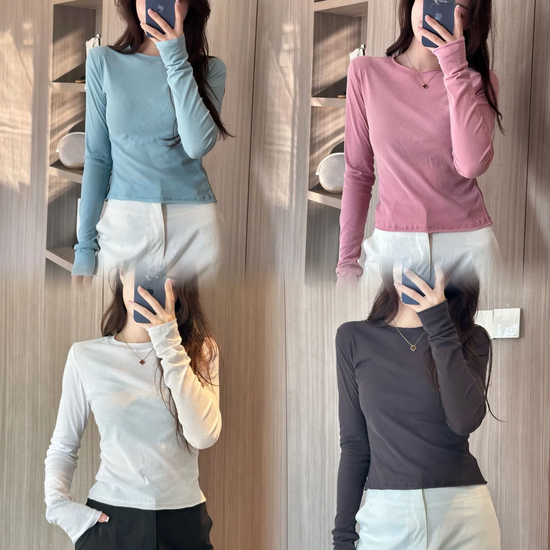 【DADI定制】2025夏季新款修身纸片人后背刺绣百搭短款T恤打底衫女