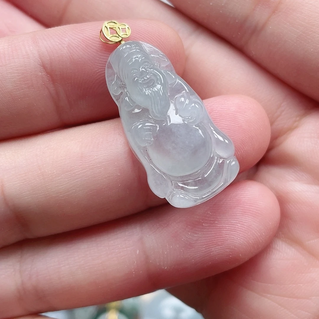 翡翠未镶嵌颈饰财神