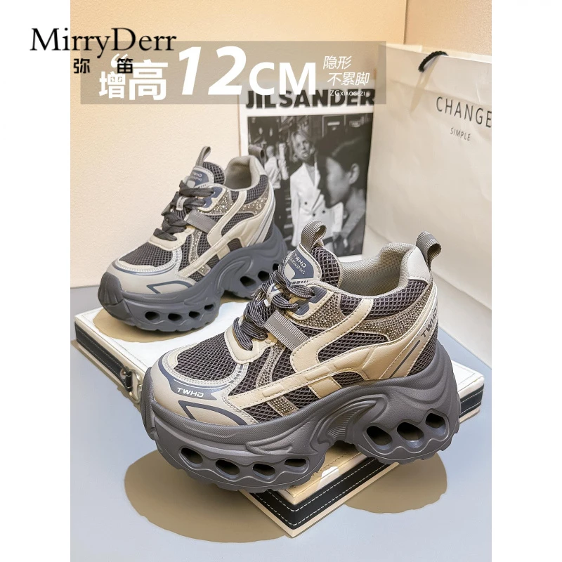 12CM内增高老爹鞋女2025秋季新款爆款小个子超火厚底超好看运动鞋