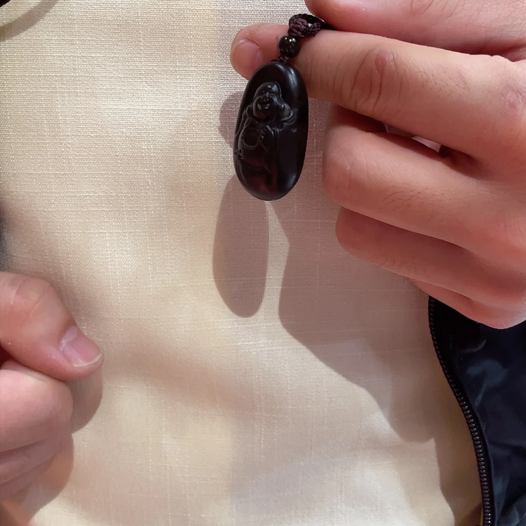 和田玉吊坠(不含链)未镶嵌黑青佛公吊坠