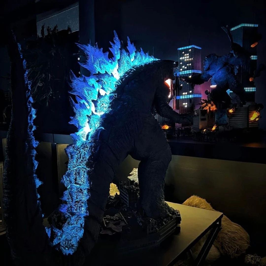 55厘米超大哥斯拉大战金刚巨型怪兽热射线可发光手办模型GK摆件