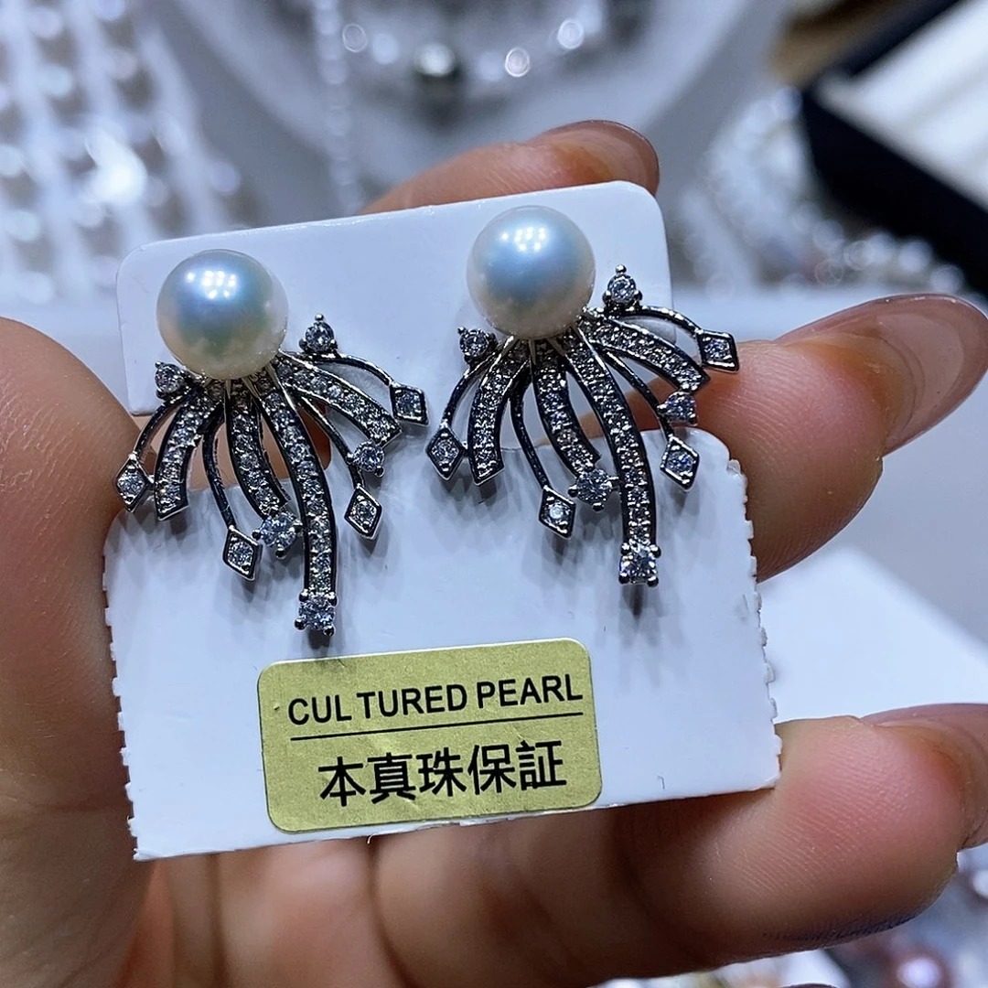 淡水珍珠吊坠银S925镶嵌