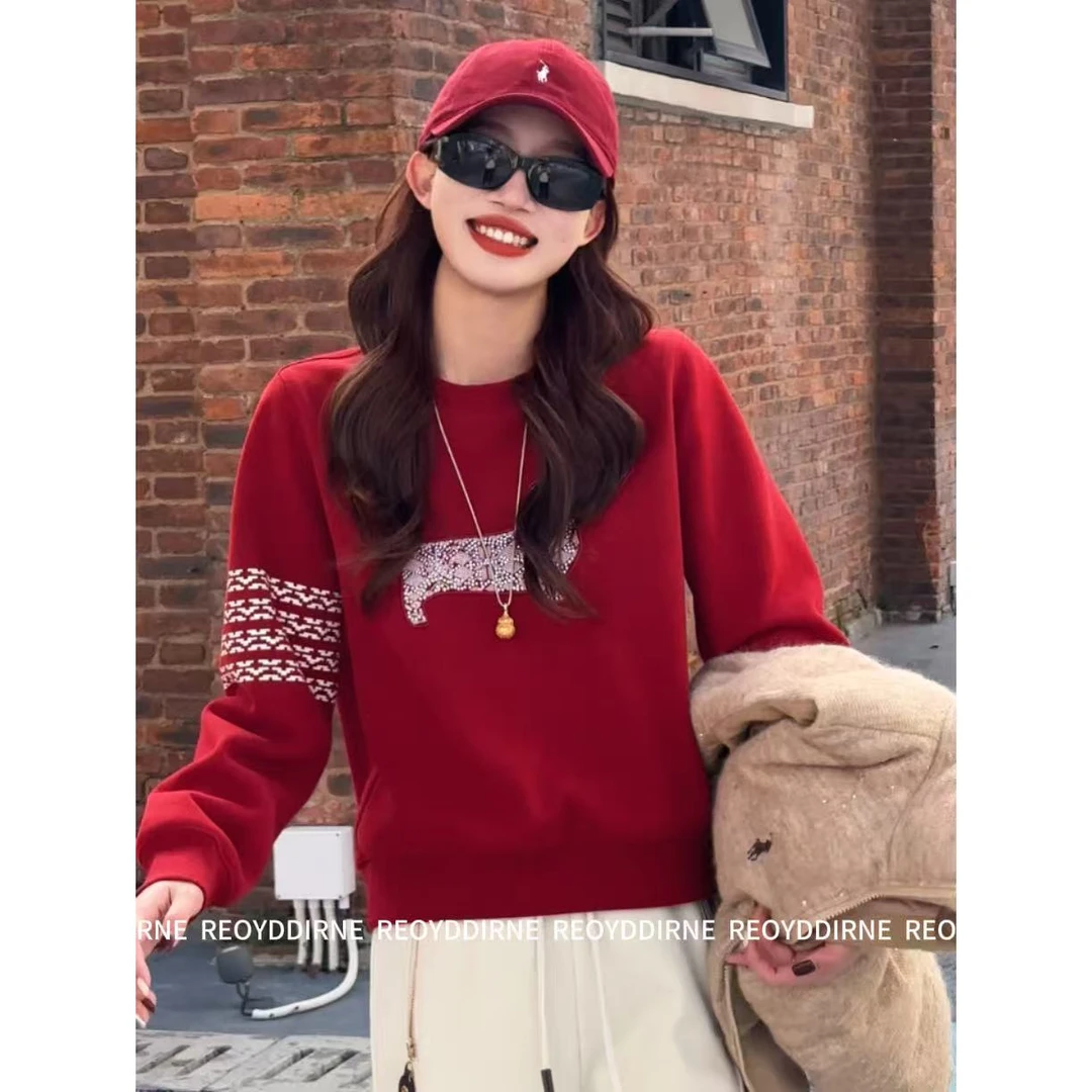 兔兔TUTU-【Reoyddirne】25秋冬刺绣印花手工拼接长袖卫衣121006