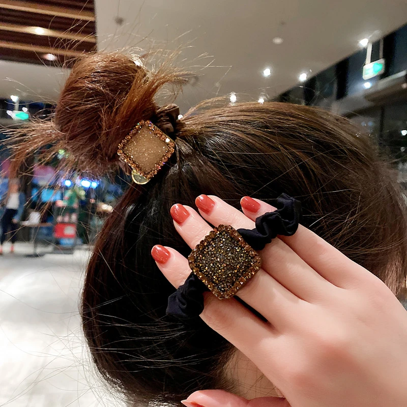 轻奢气质韩版水钻大肠圈发绳发圈网红气质头绳ins扎头发皮筋发饰