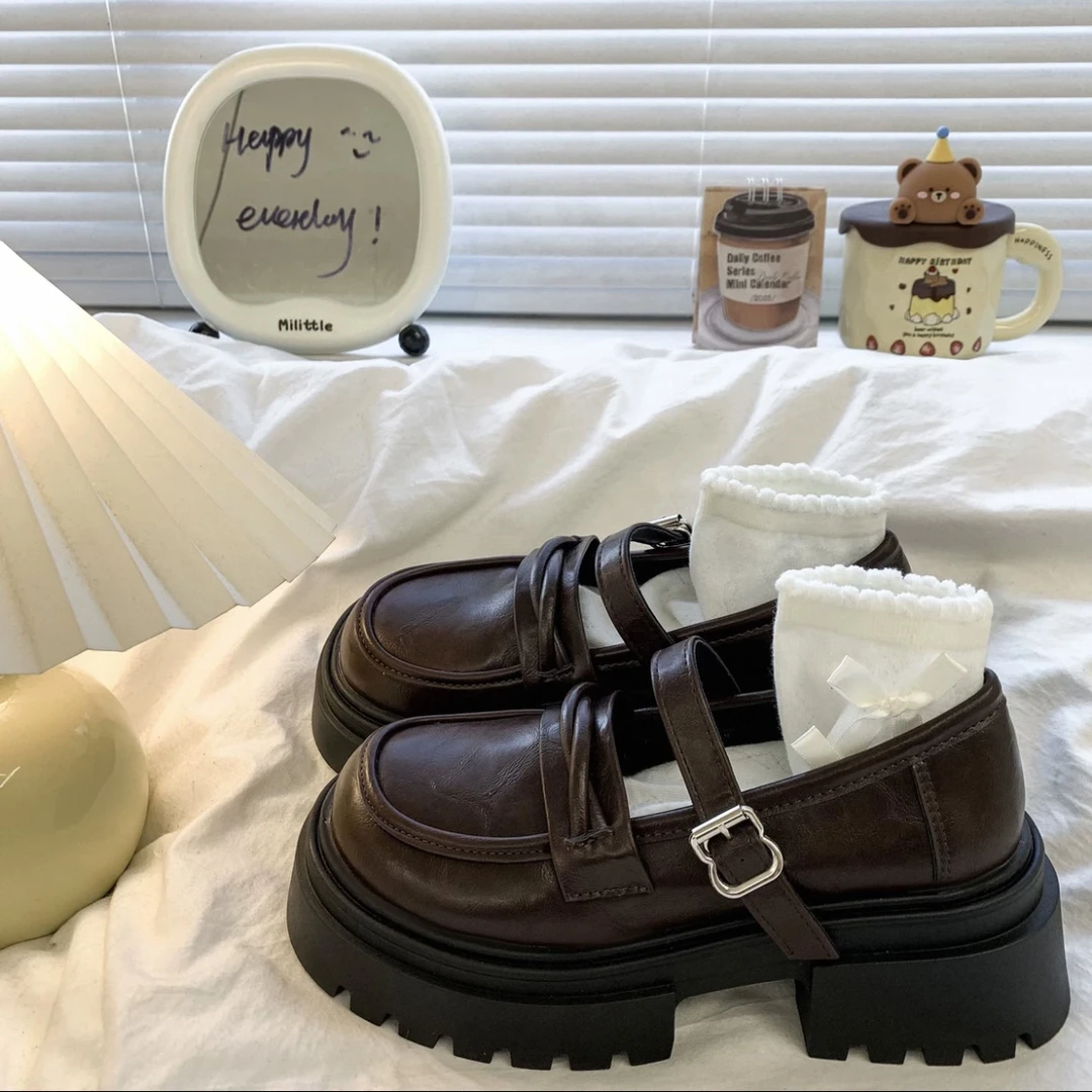 复古英伦学院风厚底小皮鞋女2025春季新款日系jk配裙子玛丽珍单鞋
