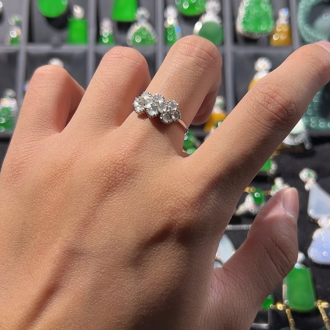 翡翠银S925镶嵌戒指