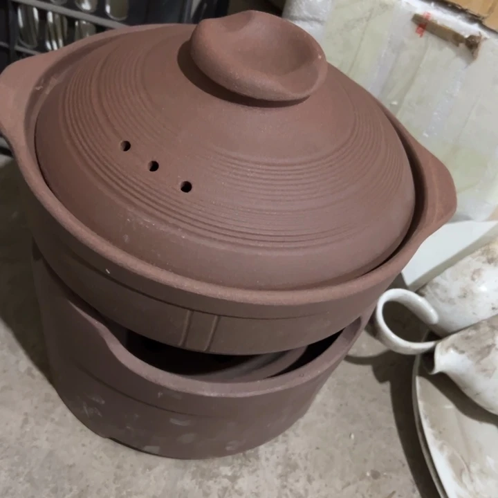 库存尾货紫砂干烧锅一套口径26