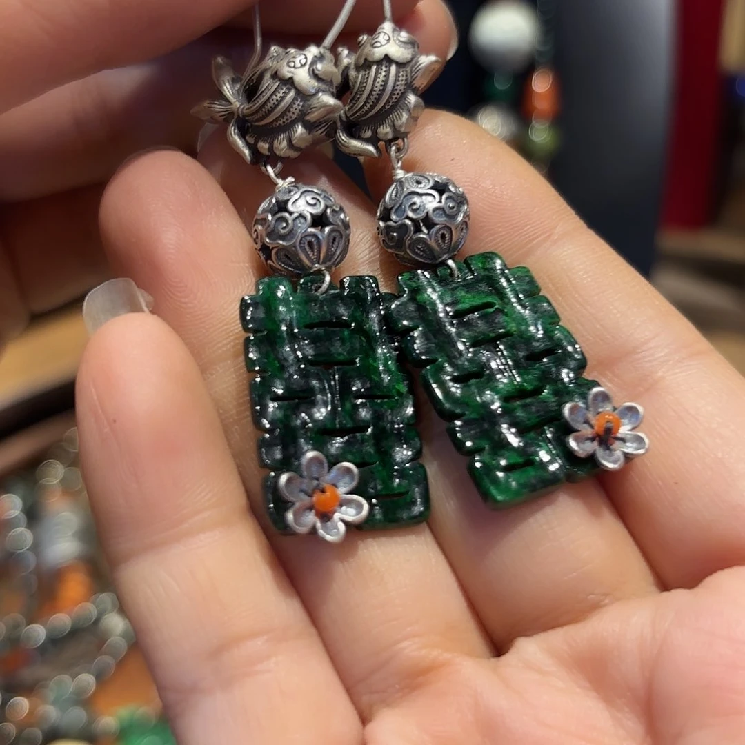 翡翠耳饰未镶嵌原创