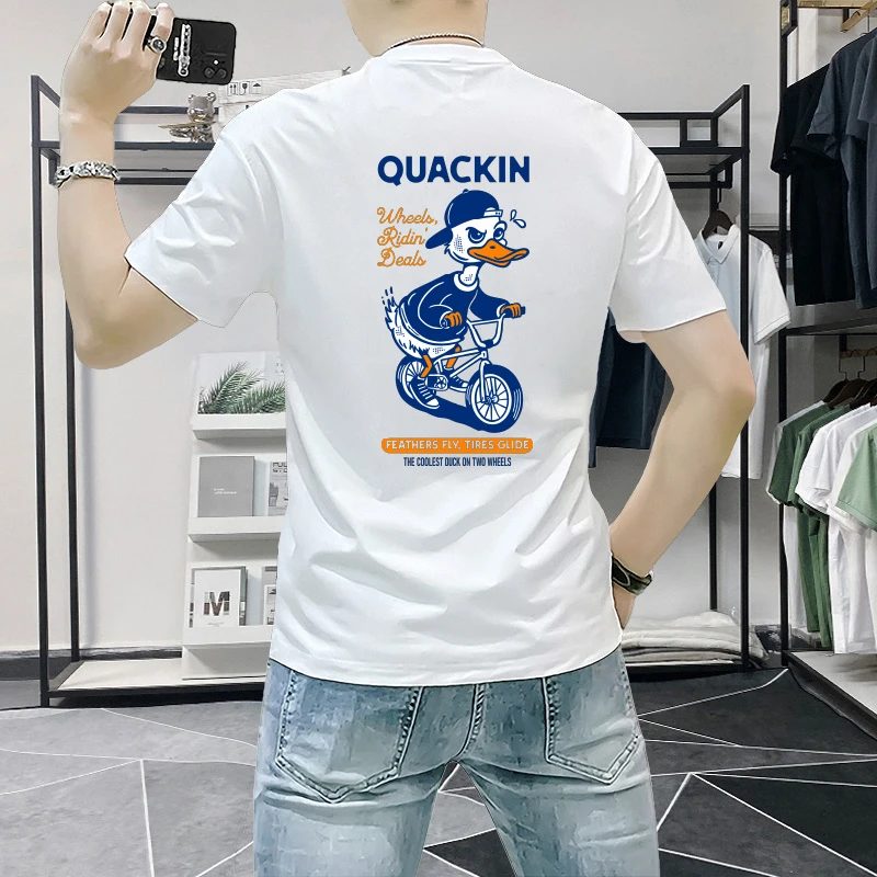 短袖男款爆款2025新款夏季修身印花t恤时尚ins休闲百搭男士上衣