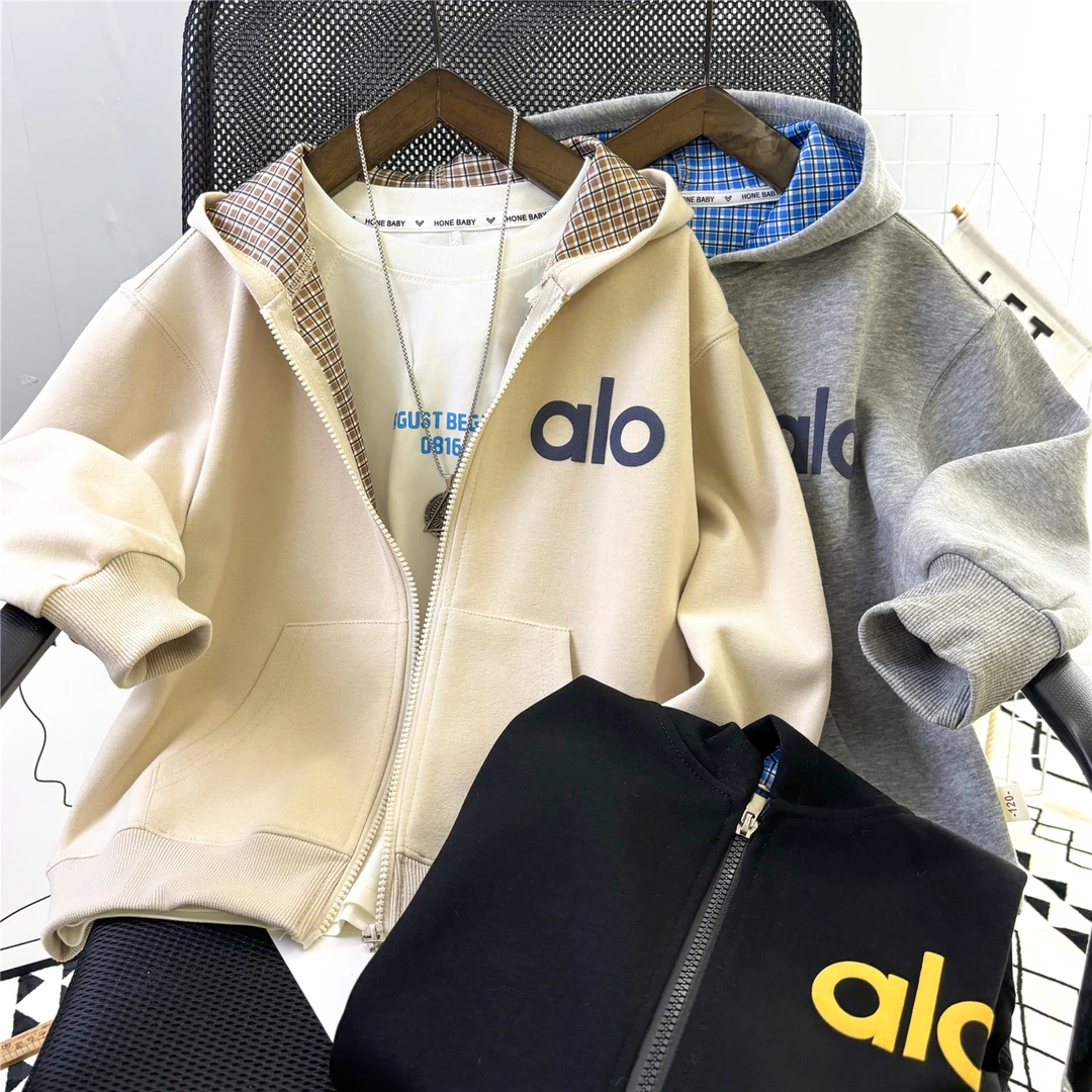 男童连帽外套春秋2025新款中大童撞色帅气宽松韩版男童外套上衣