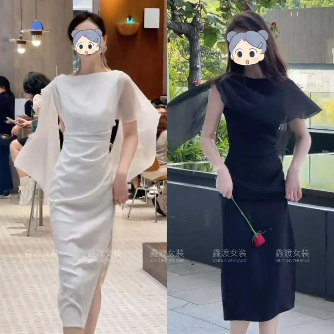 2025夏季新款时尚显瘦气质女士网红洋气连衣裙百搭款D9868